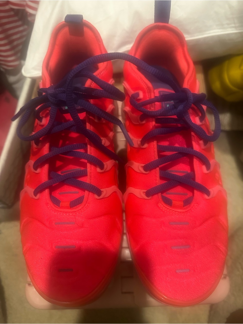 Pink  airmax Sneakers with Purple Laces